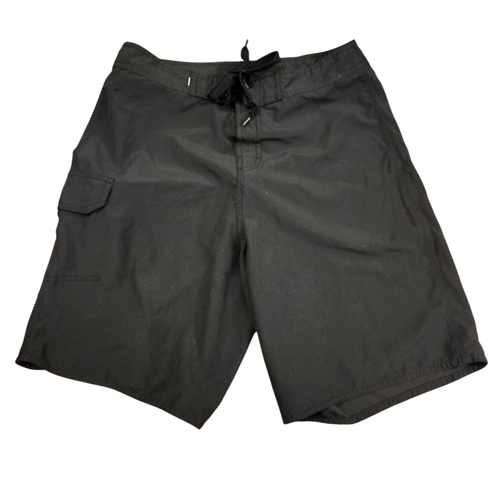 Quiksilver Men Black Boardshorts Cargo Pocket Swim Trunks Casual Size 30